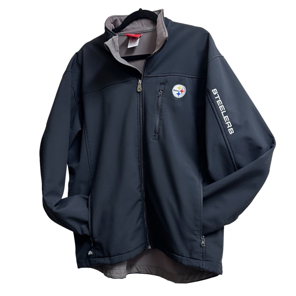 NFL Pittsburgh Steelers Soft shell performance FullZip Black Jacket  Size XL EUC